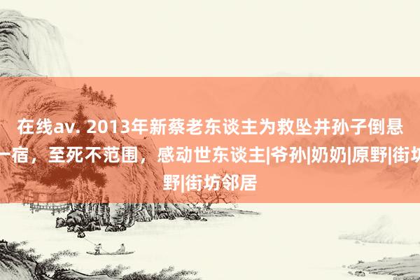 在线av. 2013年新蔡老东谈主为救坠井孙子倒悬井内一宿，至死不范围，感动世东谈主|爷孙|奶奶|原野|街坊邻居