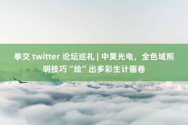 拳交 twitter 论坛巡礼 | 中昊光电，全色域照明技巧“绘”出多彩生计画卷