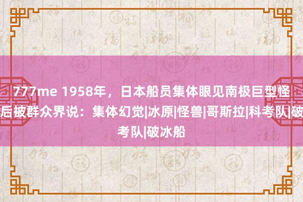 777me 1958年，日本船员集体眼见南极巨型怪物，后被群众界说：集体幻觉|冰原|怪兽|哥斯拉|科考队|破冰船