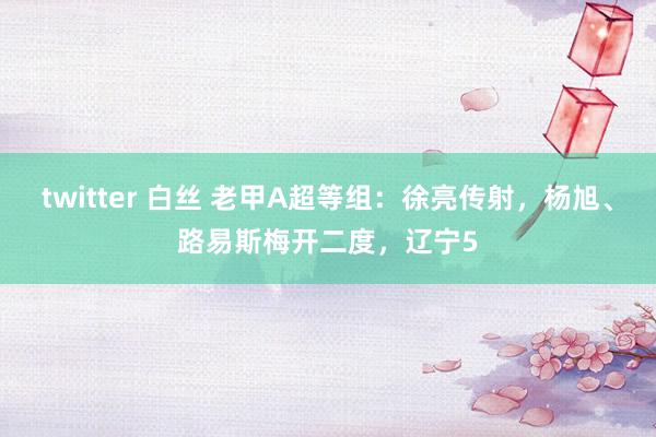 twitter 白丝 老甲A超等组：徐亮传射，杨旭、路易斯梅开二度，辽宁5